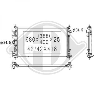 Diederichs DCM2689 Radiator, engine cooling DCM2689