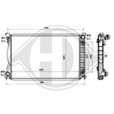 Diederichs DCM1482 Radiator, engine cooling DCM1482