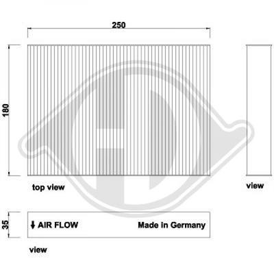 Diederichs DCI0263 Filter, interior air DCI0263