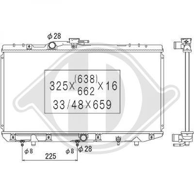 Diederichs DCM3160 Radiator, engine cooling DCM3160