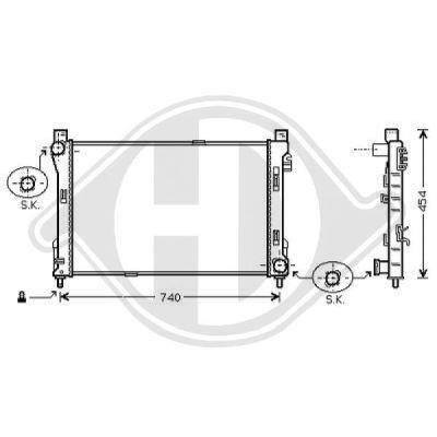 Diederichs DCM2388 Radiator, engine cooling DCM2388