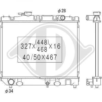 Diederichs DCM3124 Radiator, engine cooling DCM3124