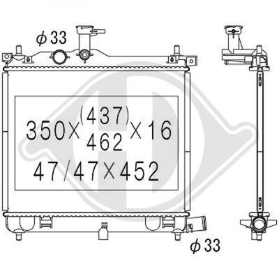 Diederichs DCM3723 Radiator, engine cooling DCM3723