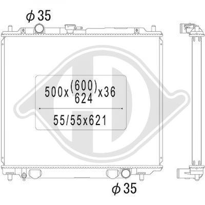 Diederichs DCM2468 Radiator, engine cooling DCM2468