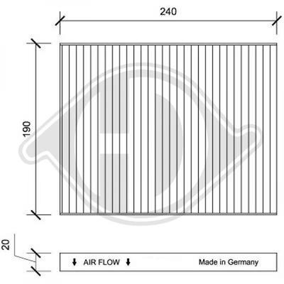 Diederichs DCI0183 Filter, interior air DCI0183