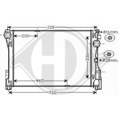 Diederichs DCM2437 Radiator, engine cooling DCM2437