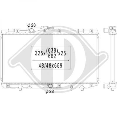 Diederichs DCM3158 Radiator, engine cooling DCM3158