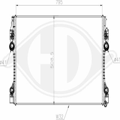 Diederichs DCM3853 Radiator, engine cooling DCM3853