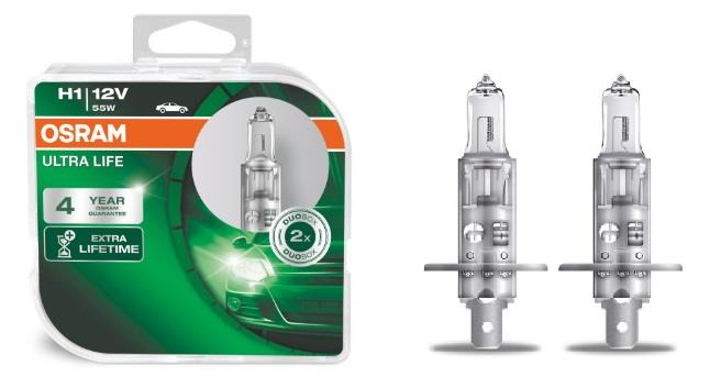 Halogen lamp Osram Ultra Life 12V H1 55W Osram 64150ULT-HCB