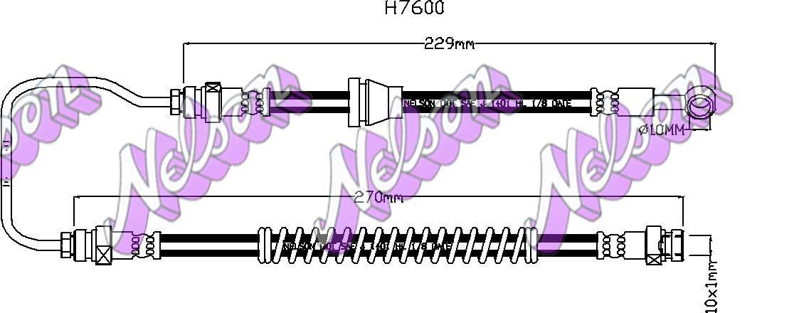 Brovex-Nelson H7600 Brake Hose H7600