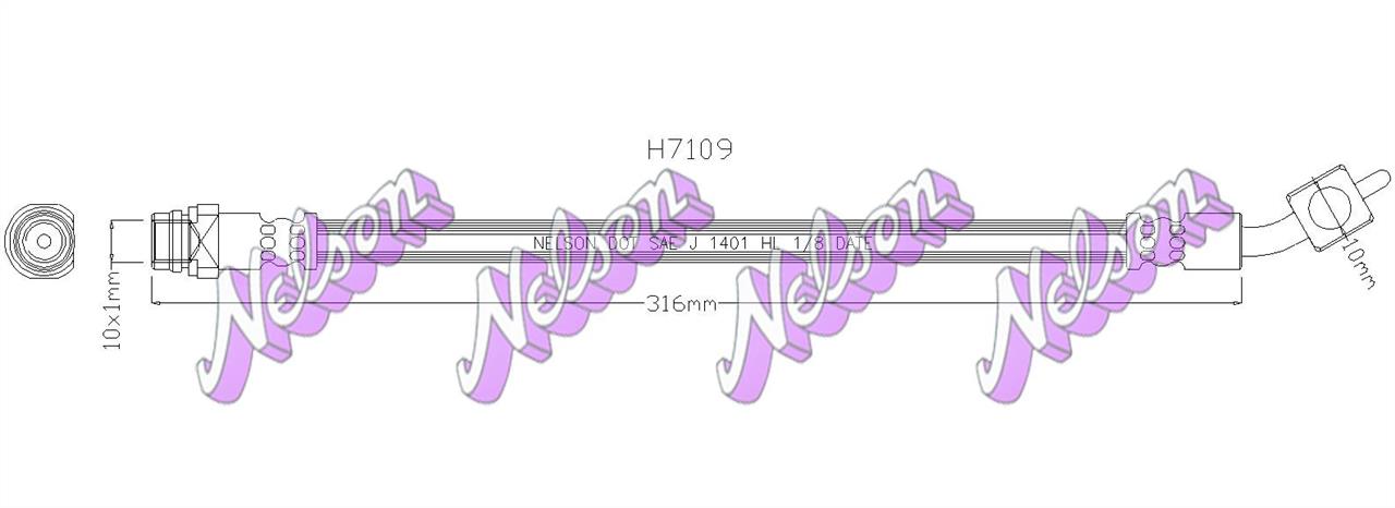 Brovex-Nelson H7109 Brake Hose H7109