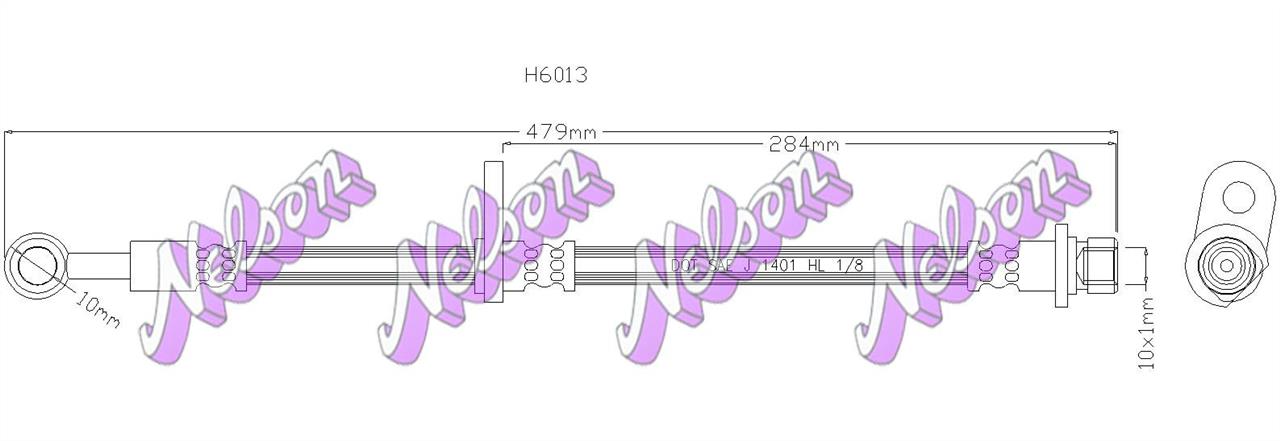 Brovex-Nelson H6013 Brake Hose H6013