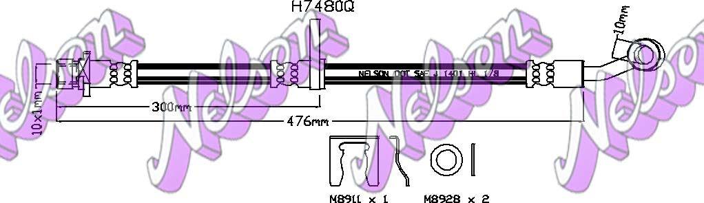 Brovex-Nelson H7480Q Brake Hose H7480Q