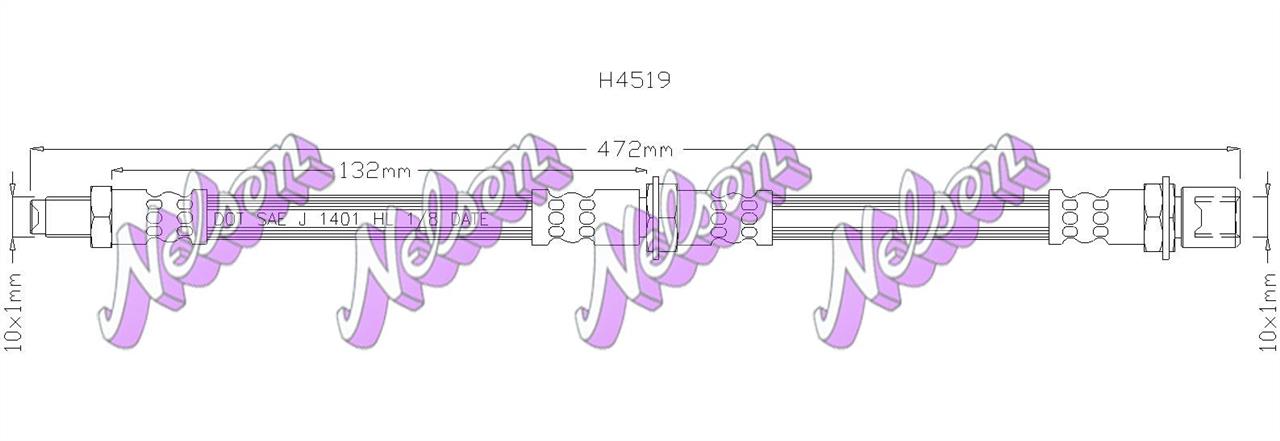 Brovex-Nelson H4519 Brake Hose H4519