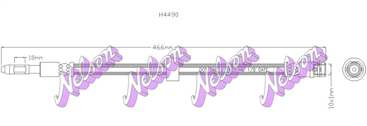 Brovex-Nelson H4490 Brake Hose H4490