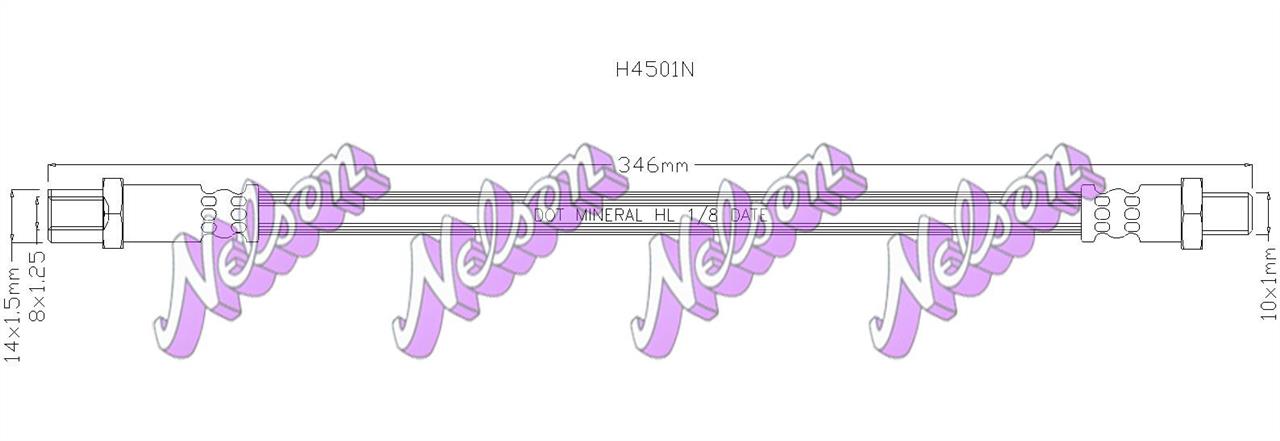 Brovex-Nelson H4501N Brake Hose H4501N