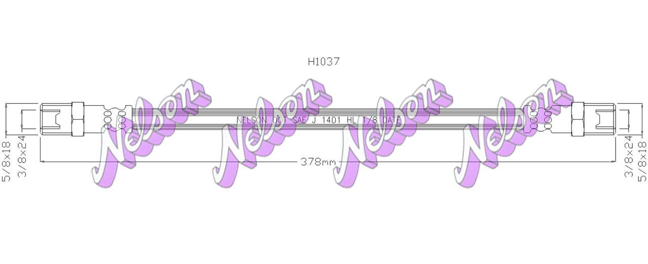 Brovex-Nelson H1037 Brake Hose H1037