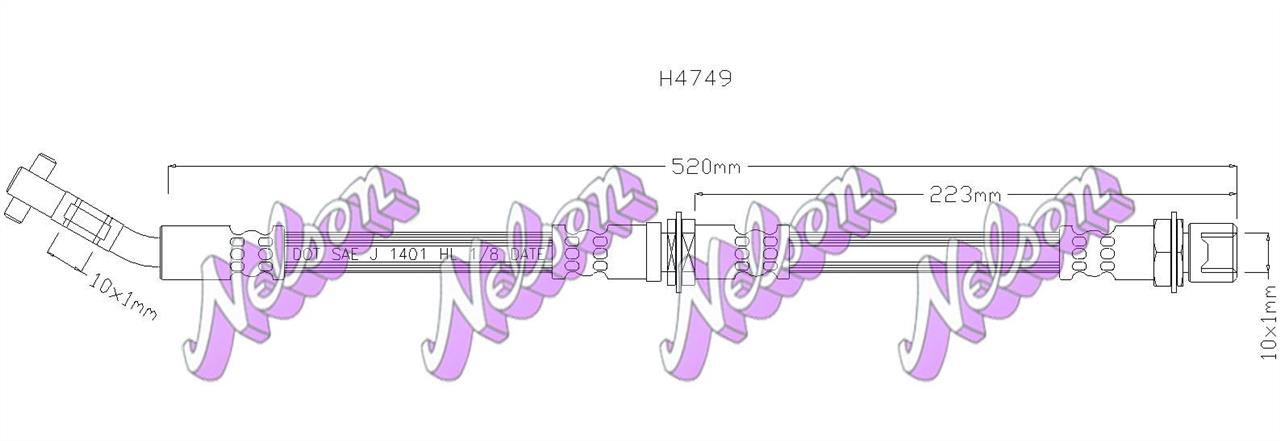 Brovex-Nelson H4749 Brake Hose H4749