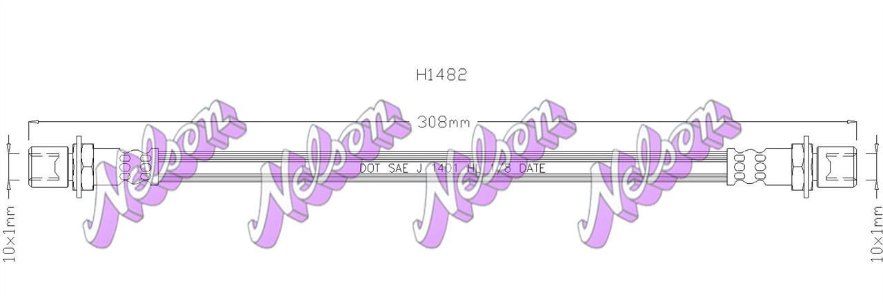 Brovex-Nelson H1482 Brake Hose H1482