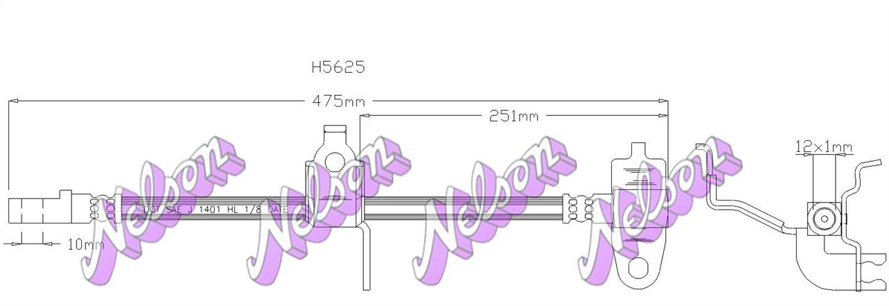 Brovex-Nelson H5625 Brake Hose H5625