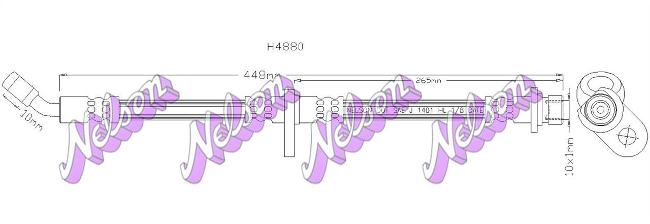 Brovex-Nelson H4880 Brake Hose H4880