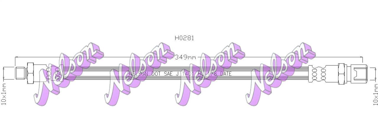Brovex-Nelson H0281 Brake Hose H0281