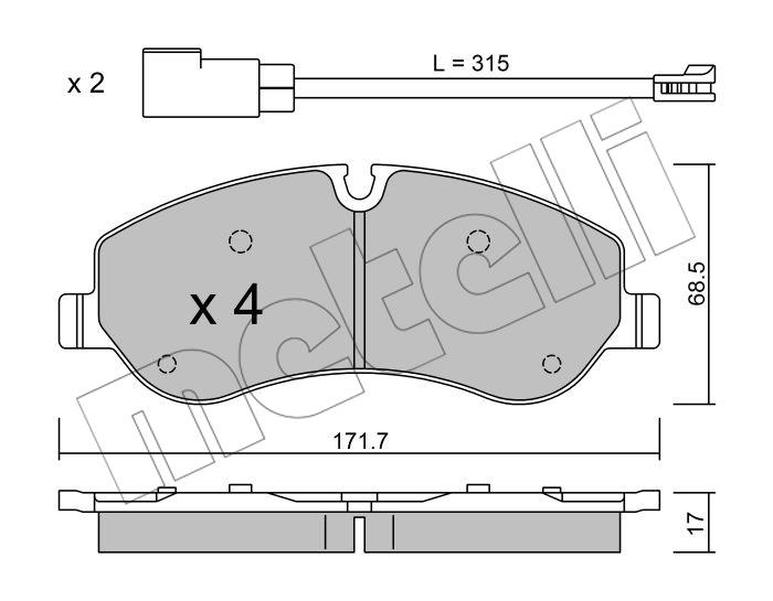 Metelli 2209900 Brake Pad Set, disc brake 2209900