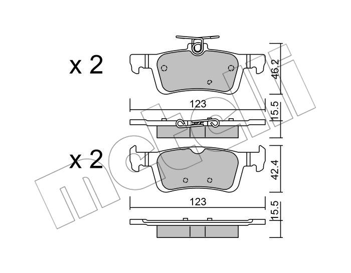 Metelli 2209860 Brake Pad Set, disc brake 2209860