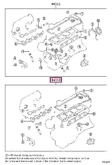 0411202050 Toyota Gasket Set, cylinder head