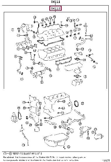 Top gasket Toyota Auris: 041120R031 Toyota Gasket Set, cylinder head