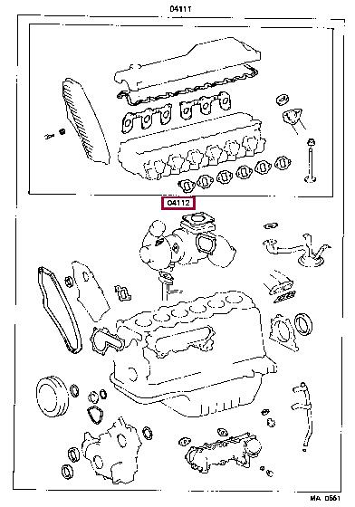 Top gasket Toyota Land Cruiser: 0411217020 Toyota Gasket Set, cylinder head