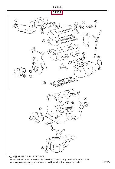 Top gasket Toyota OPA: 0411222062 Toyota Gasket Set, cylinder head