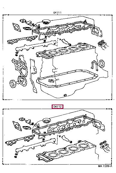 Toyota 04112-35330 Gasket Set, cylinder head 0411235330