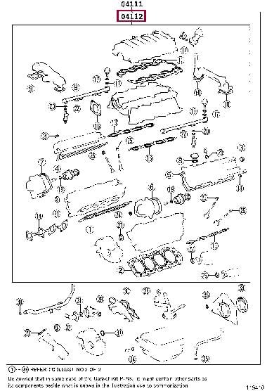 Engine head gasket Lexus LS: 0411250112 Toyota Gasket Set, cylinder head