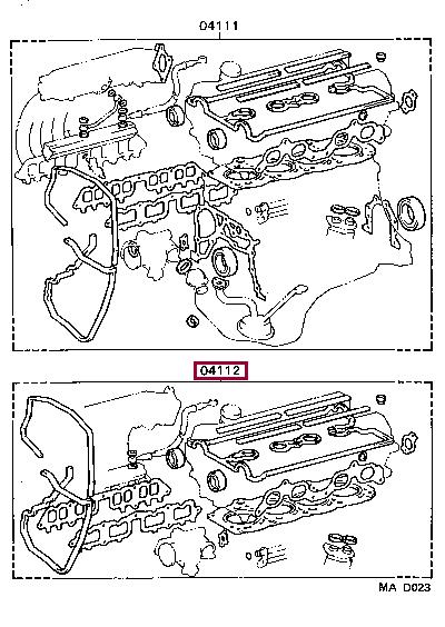 Toyota 04112-74532 Gasket Set, cylinder head 0411274532