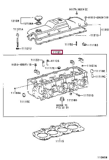 Toyota 11101-69128 Cylinderhead (exch) 1110169128 1110169128 Toyota Cylinderhead (exch)