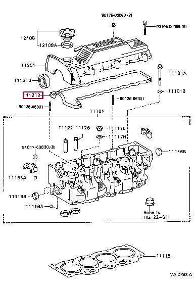 Toyota 11213-55011 Gasket, cylinder head cover 1121355011