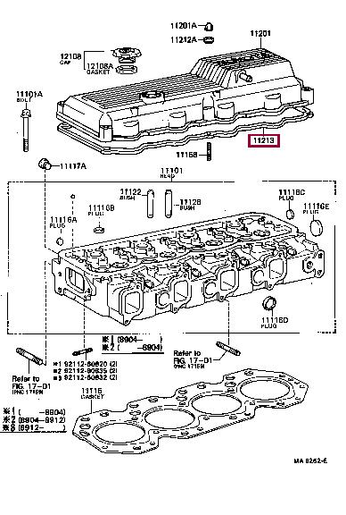 Toyota 11213-56030 Gasket, cylinder head cover 1121356030