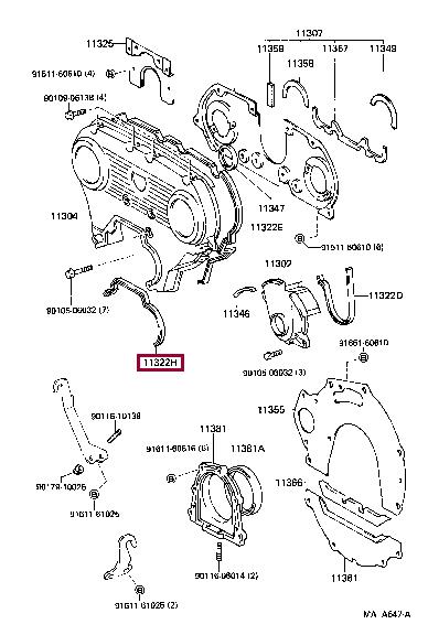 1131965010 Toyota Front engine cover gasket