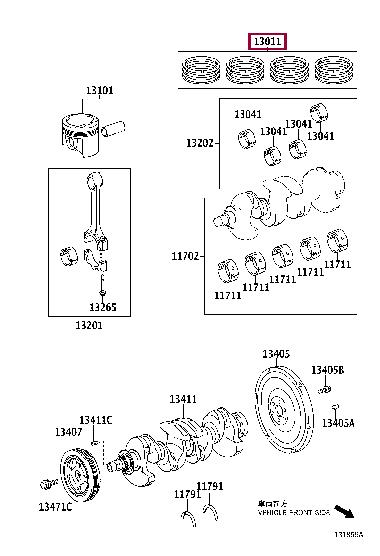 1301121111 Toyota Piston ring