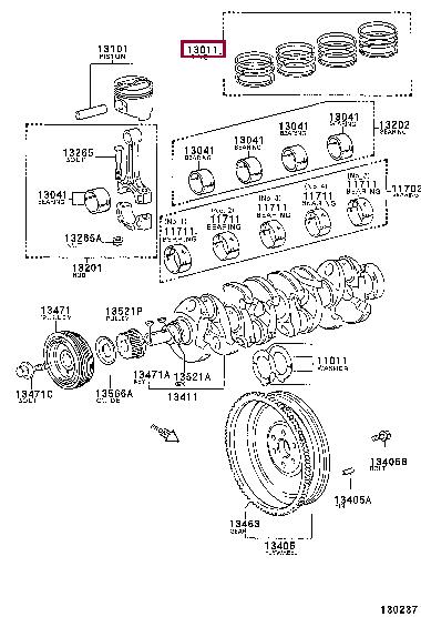 Toyota 13011-74091 Piston Ring Kit 1301174091