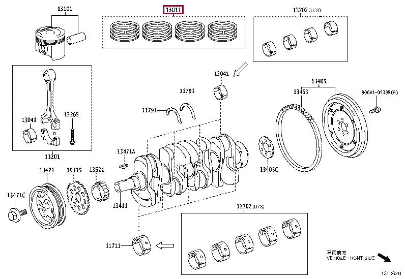 13011B1020 Toyota Piston ring