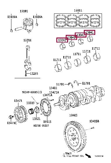 130410R02001 Toyota Connecting rod bearing