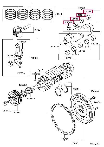 130411104002 Toyota Connecting rod bearing