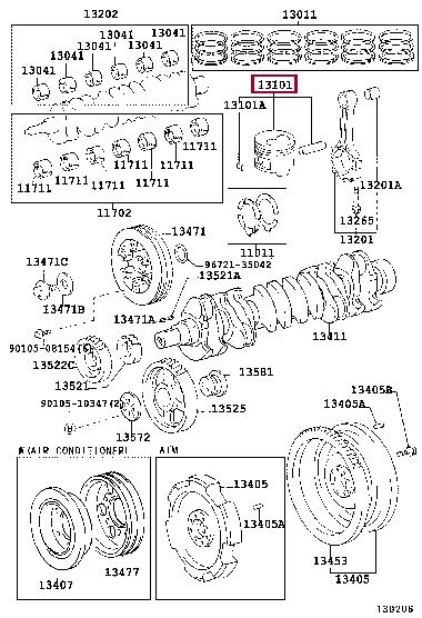 131011703002 Toyota Piston set