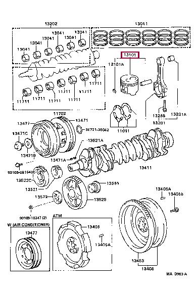 131011704003 Toyota Piston set
