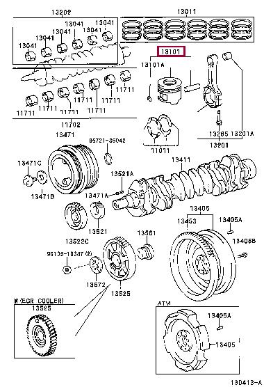 131011712003 Toyota Piston set