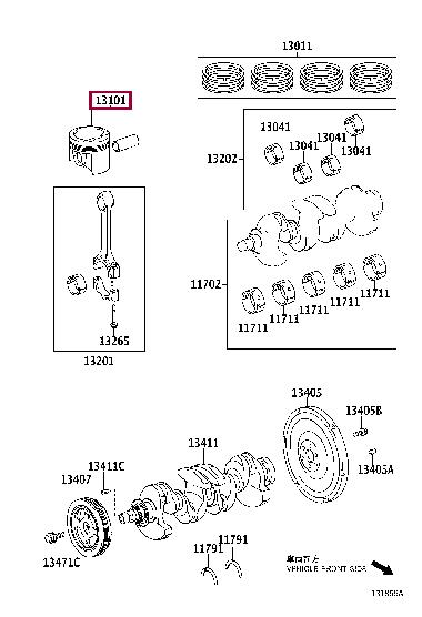 1310121130 Toyota Piston set