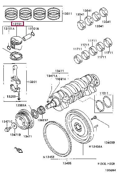 Toyota 13101-27080-C0 Piston set 1310127080C0