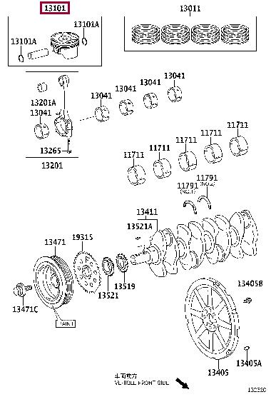 1310137240 Toyota Piston set